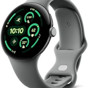 Google Pixel Watch 3 (45mm) - Matt Grey Aluminium Case - Grey Green Strap - Wi-Fi