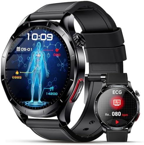 2026 Men's Smartwatch with ECG/Blood Pressure/HRV/BMI/MET Black
