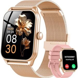 Women's Smartwatch, 1.83 Inch HD Smartwatch with Bluetooth Calls, 120+ Sport Mode, 24/7 Health Monitor, IP68 Waterproof, Fitness Tracker Compatible with Android and iOS, Rose Gold